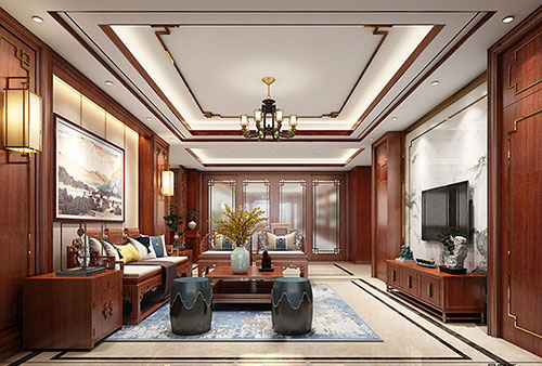 庆阳小清新格调的现代简约别墅中式设计装修效果图